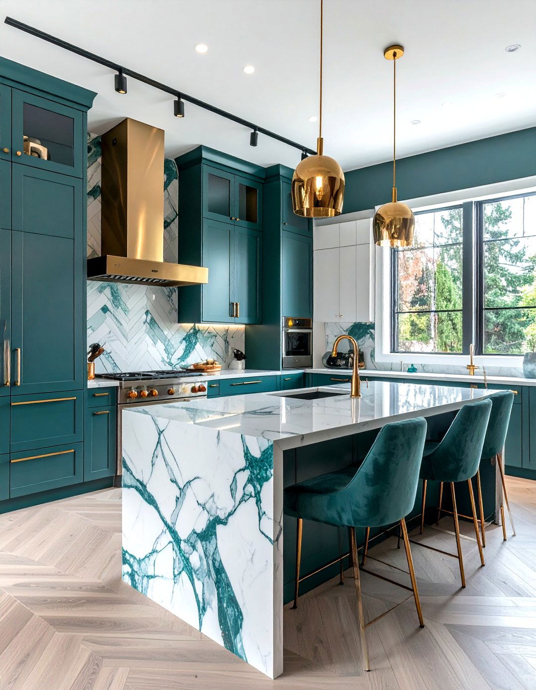 Teal and white marble backsplash kitchen - 30 teal and white kitchen ideas
