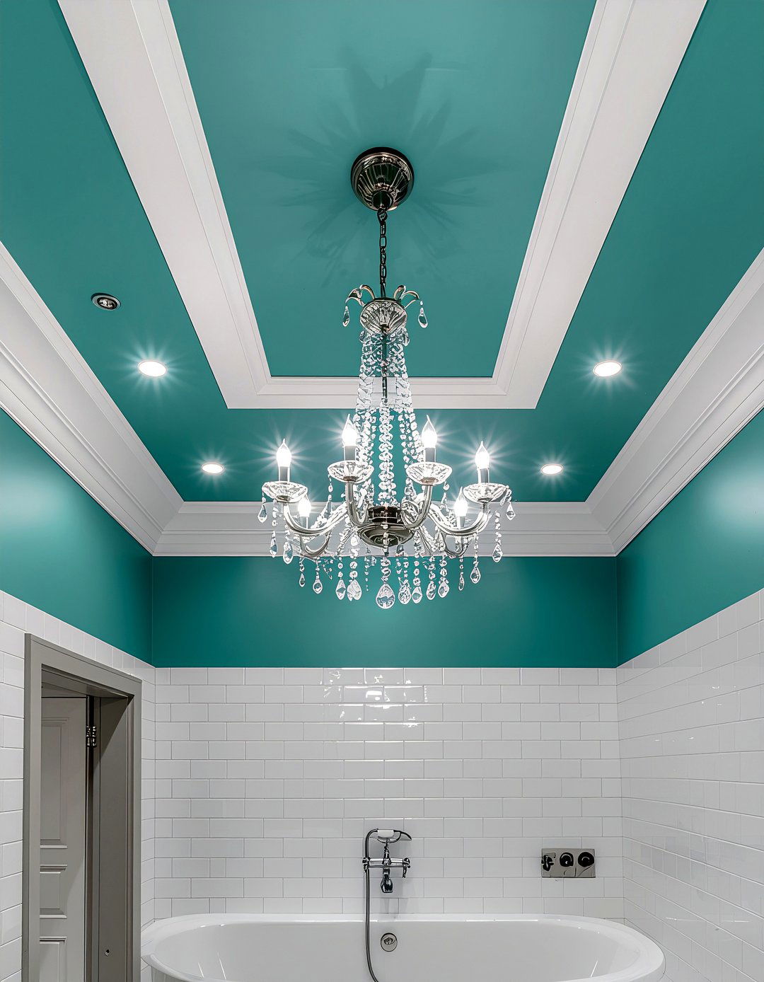 Teal bathroom ceiling - 30 cool teal bathroom ideas
