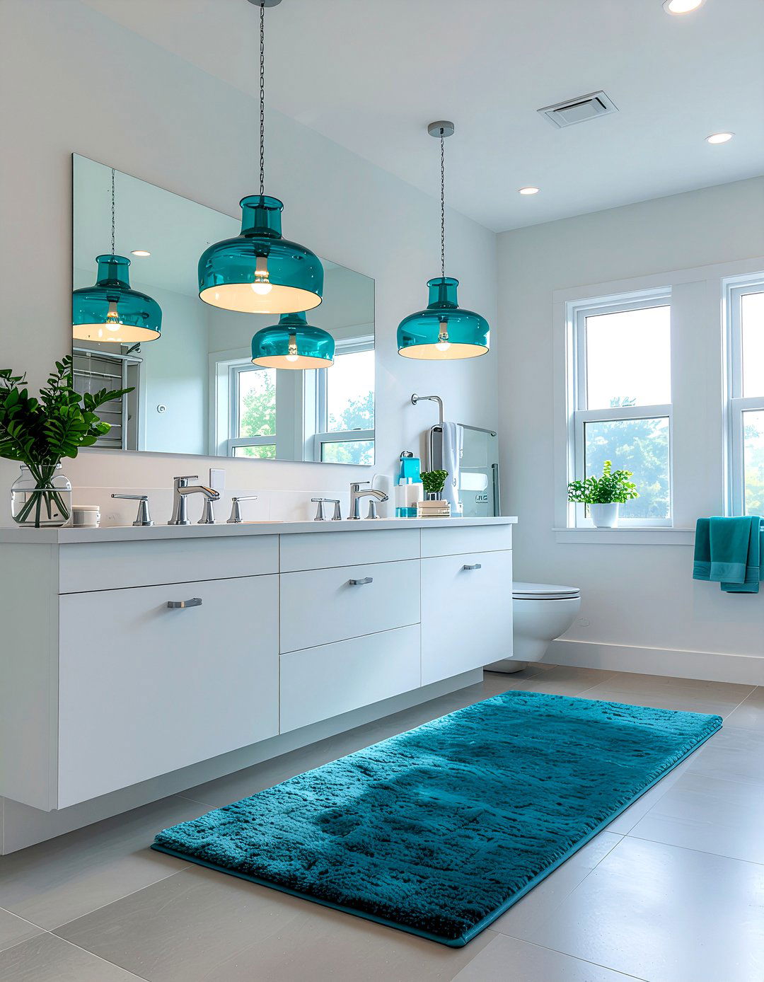 Teal bathroom lighting - 30 cool teal bathroom ideas