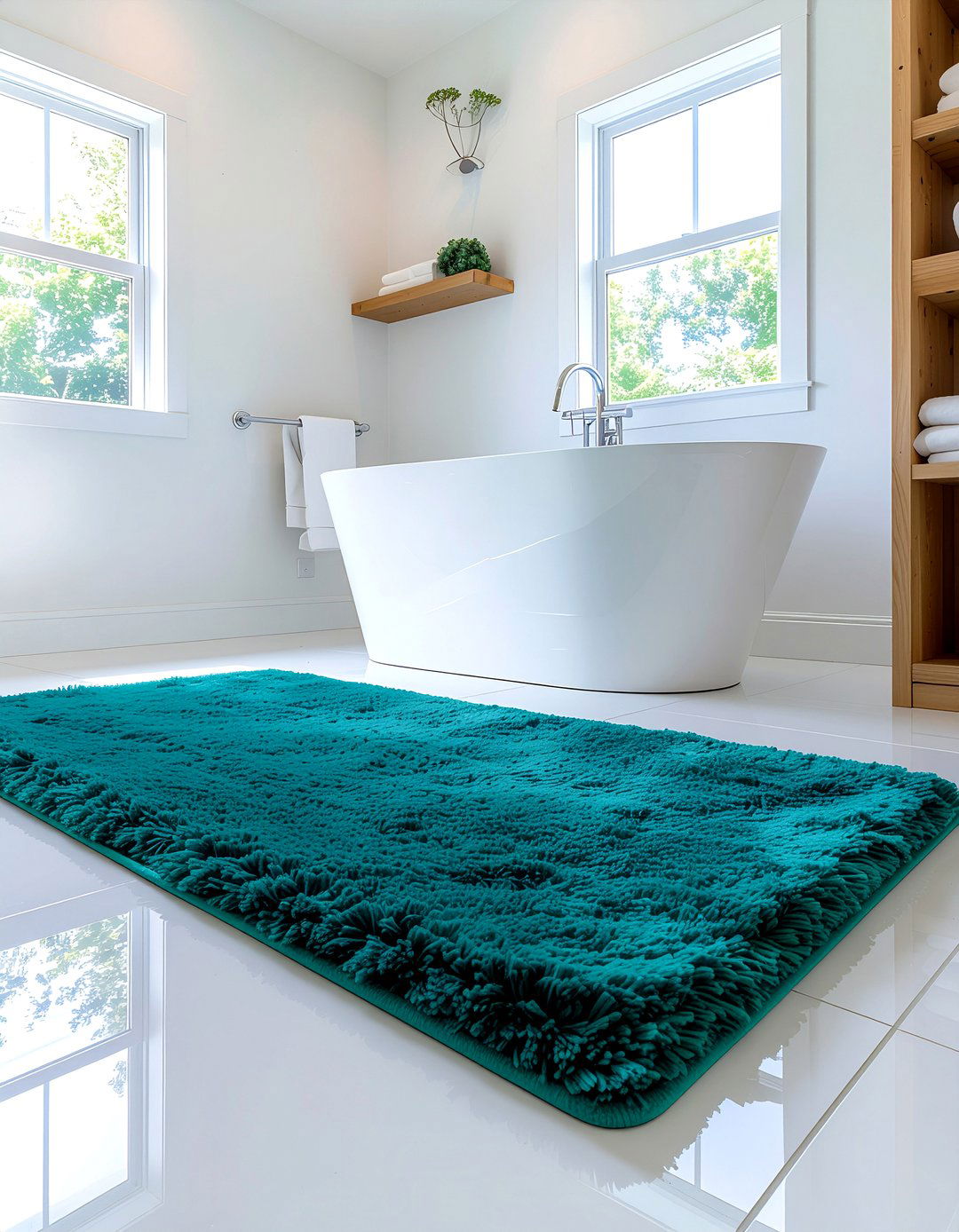 Teal bathroom rug - 30 cool teal bathroom ideas