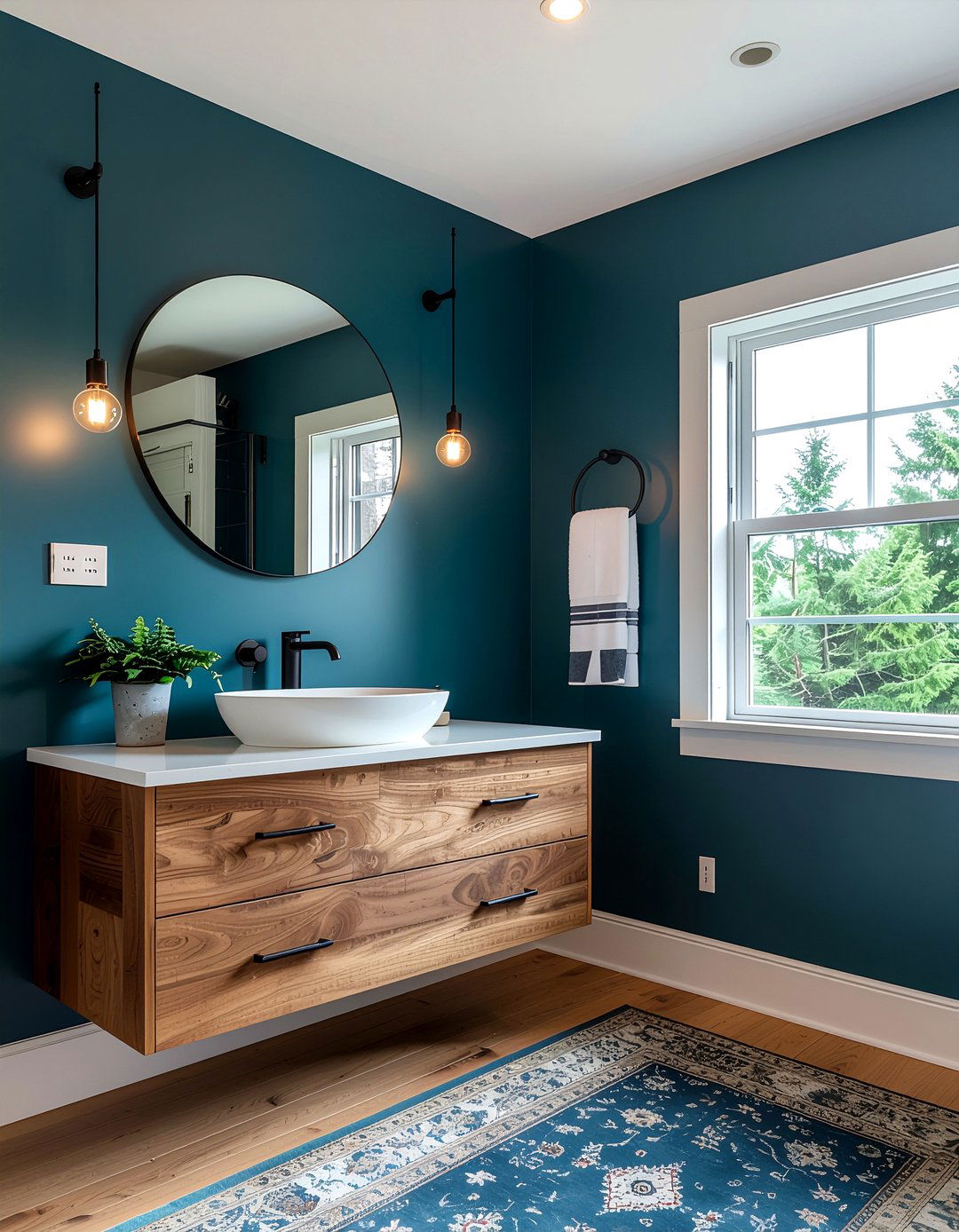 Teal bathroom wall - 30 cool blue bathroom ideas