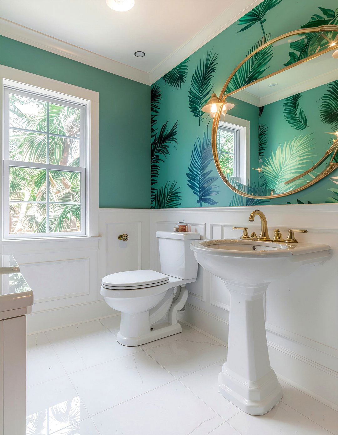 Teal bathroom wallpaper - 30 cool teal bathroom ideas
