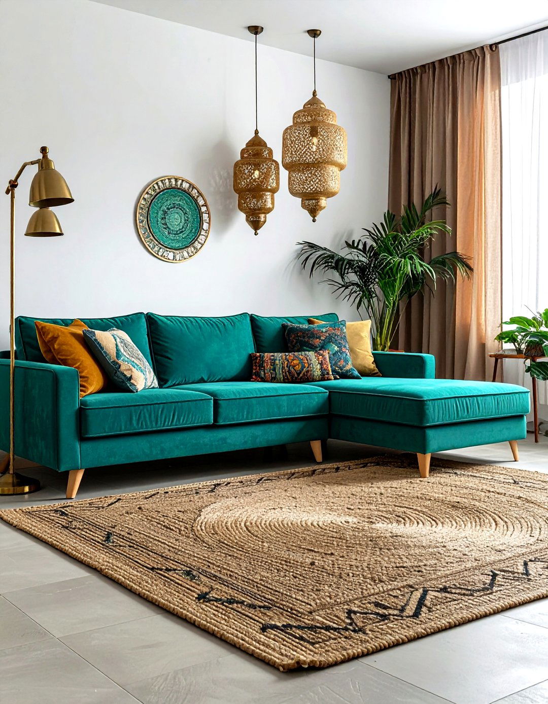 Teal bohemian living room - 30 bohemian blue living room ideas