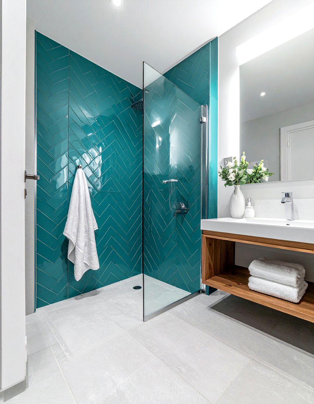 Teal ceramic tile bathroom - 30 ceramic tile bathroom ideas