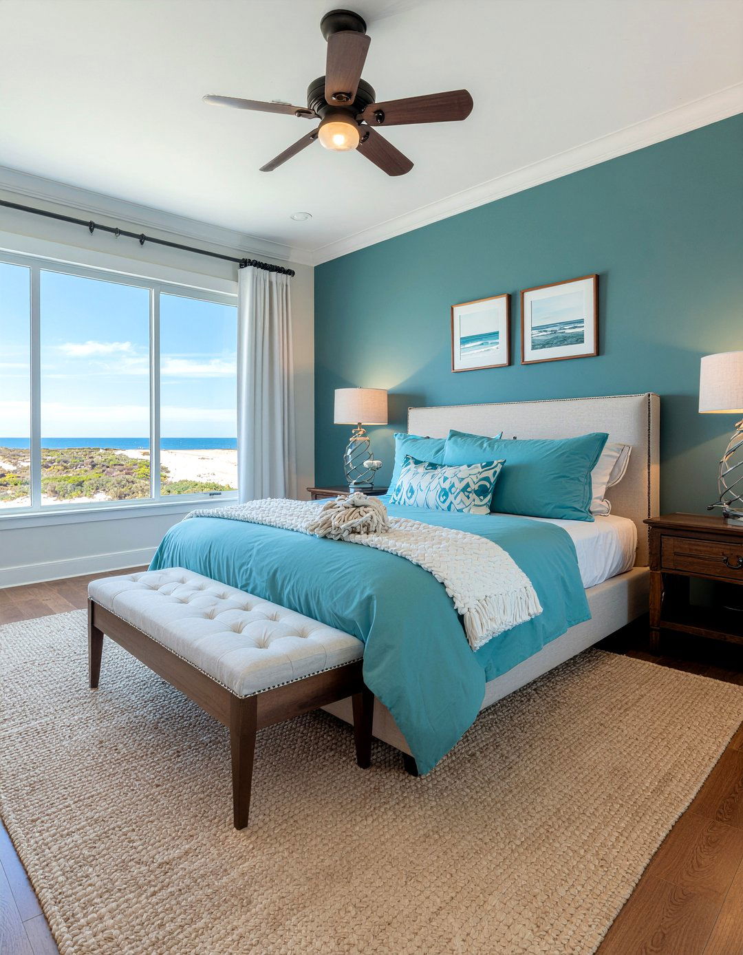 Teal coastal bedroom - 30 beach themed bedroom ideas