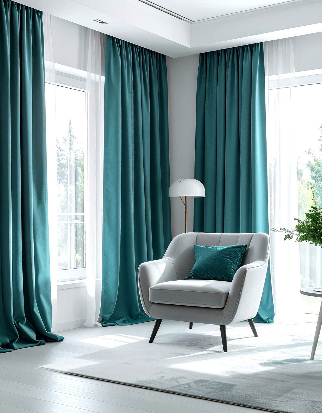 Teal curtains living room - 30 minimalist teal living room ideas