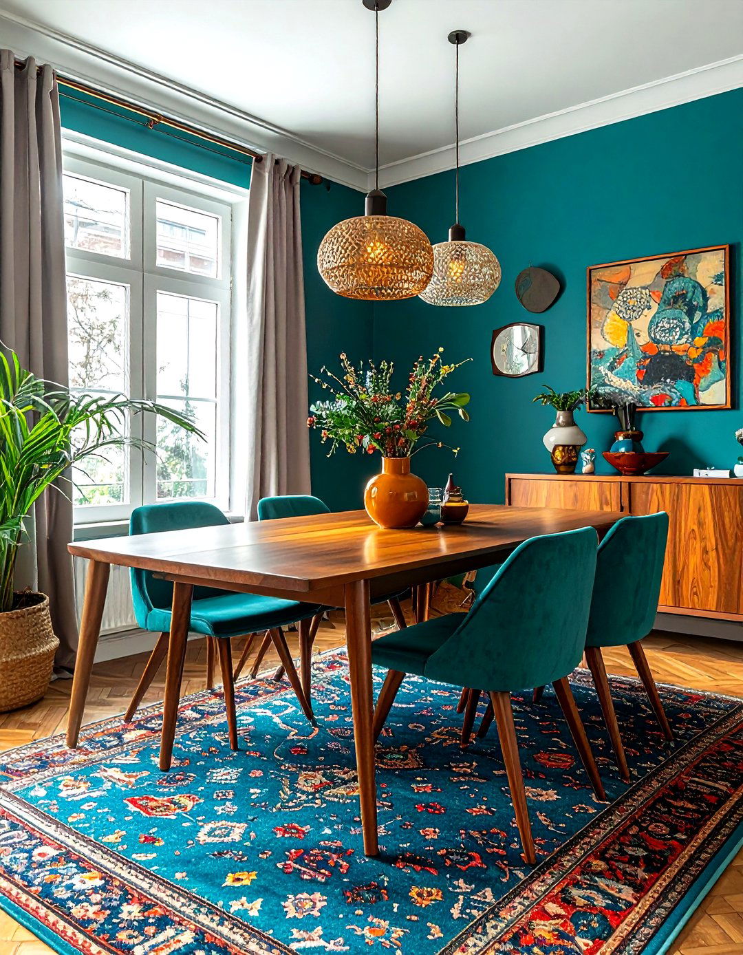 Teal dining room - 30 blue dining room ideas