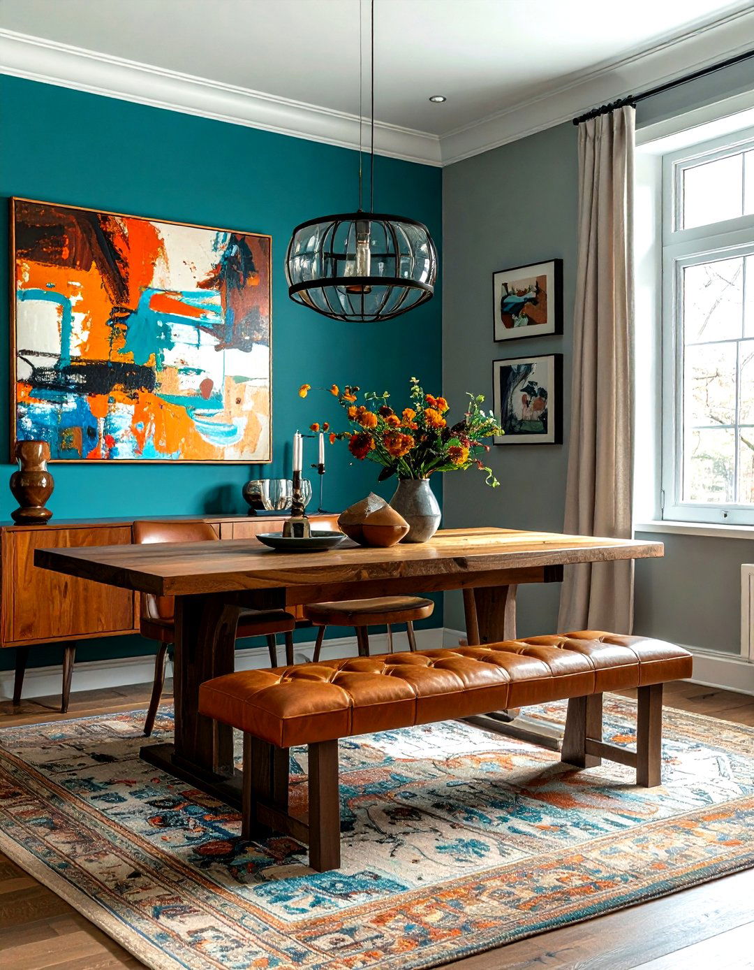 Teal dining room - 30 dining room accent color ideas