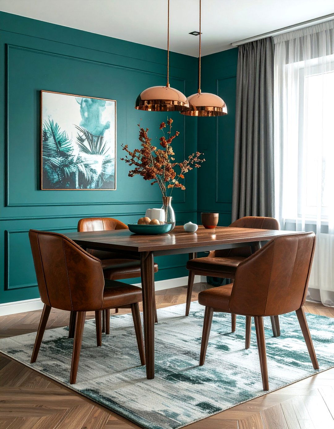 Teal dining room paint - 30 colorful dining room ideas