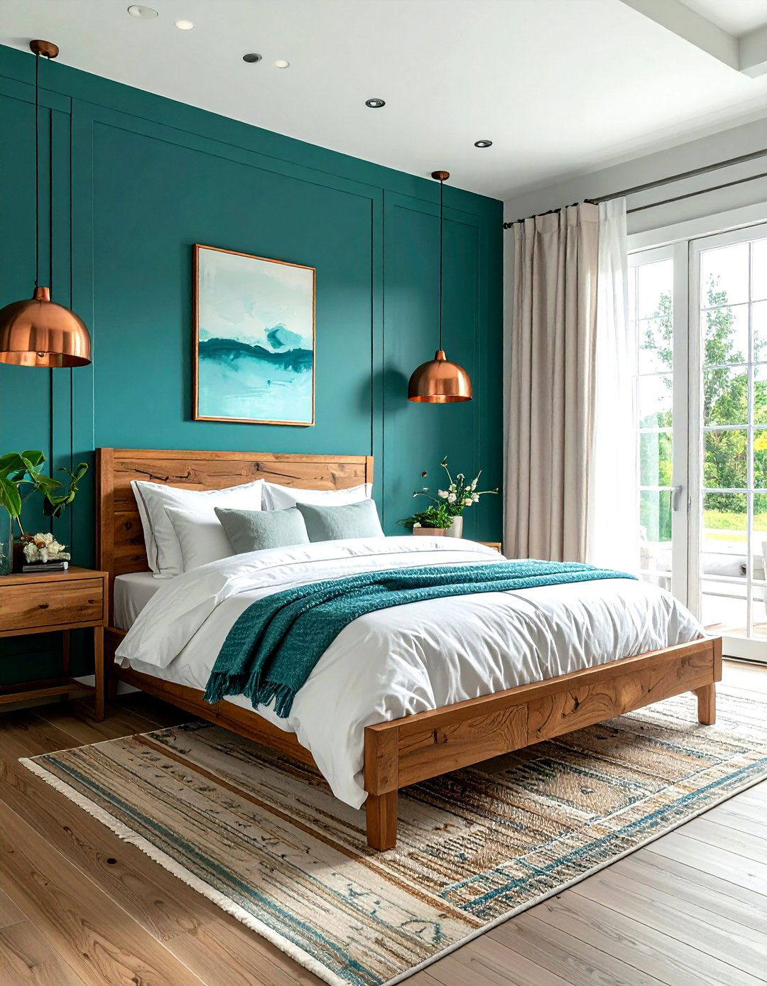 Teal farmhouse bedroom - 30 farmhouse blue bedroom ideas