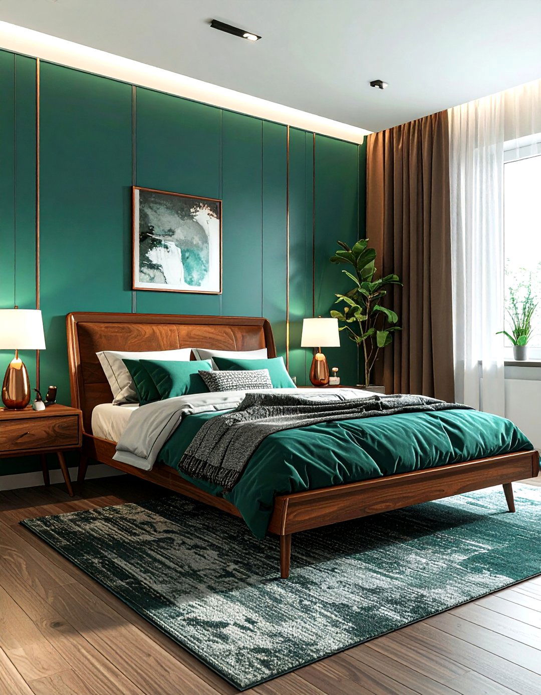 Teal green bedroom - 30 cool green bedroom ideas