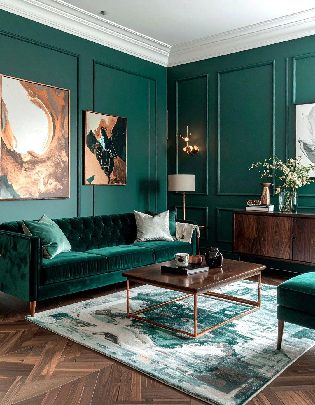 Teal green living room paint - 30 cool green living room ideas