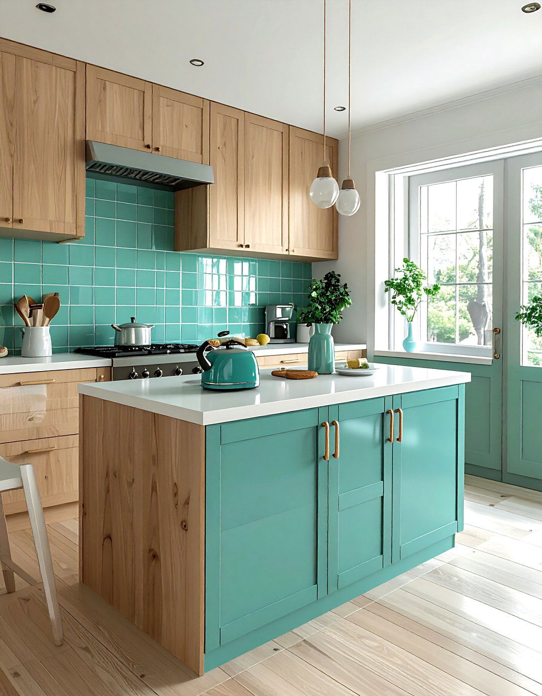 Teal kitchen accents - 30 nautical kitchen ideas