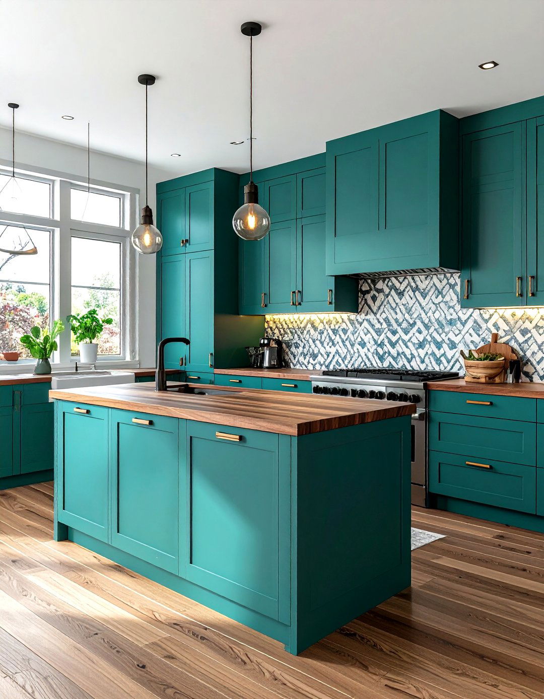 Teal kitchen cabinets - 30 colorful kitchen ideas
