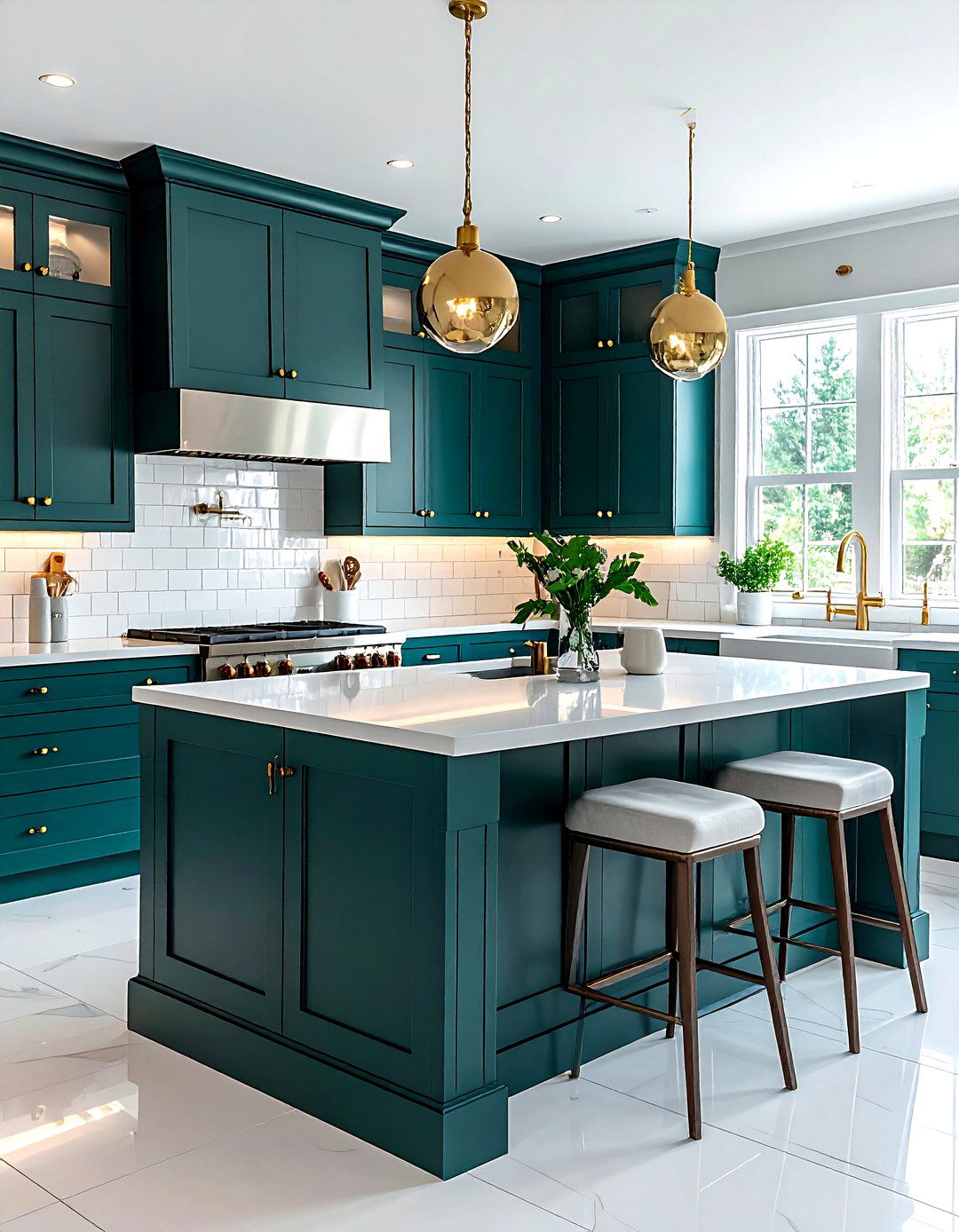 Teal kitchen cabinets white countertops - 30 teal and white kitchen ideas