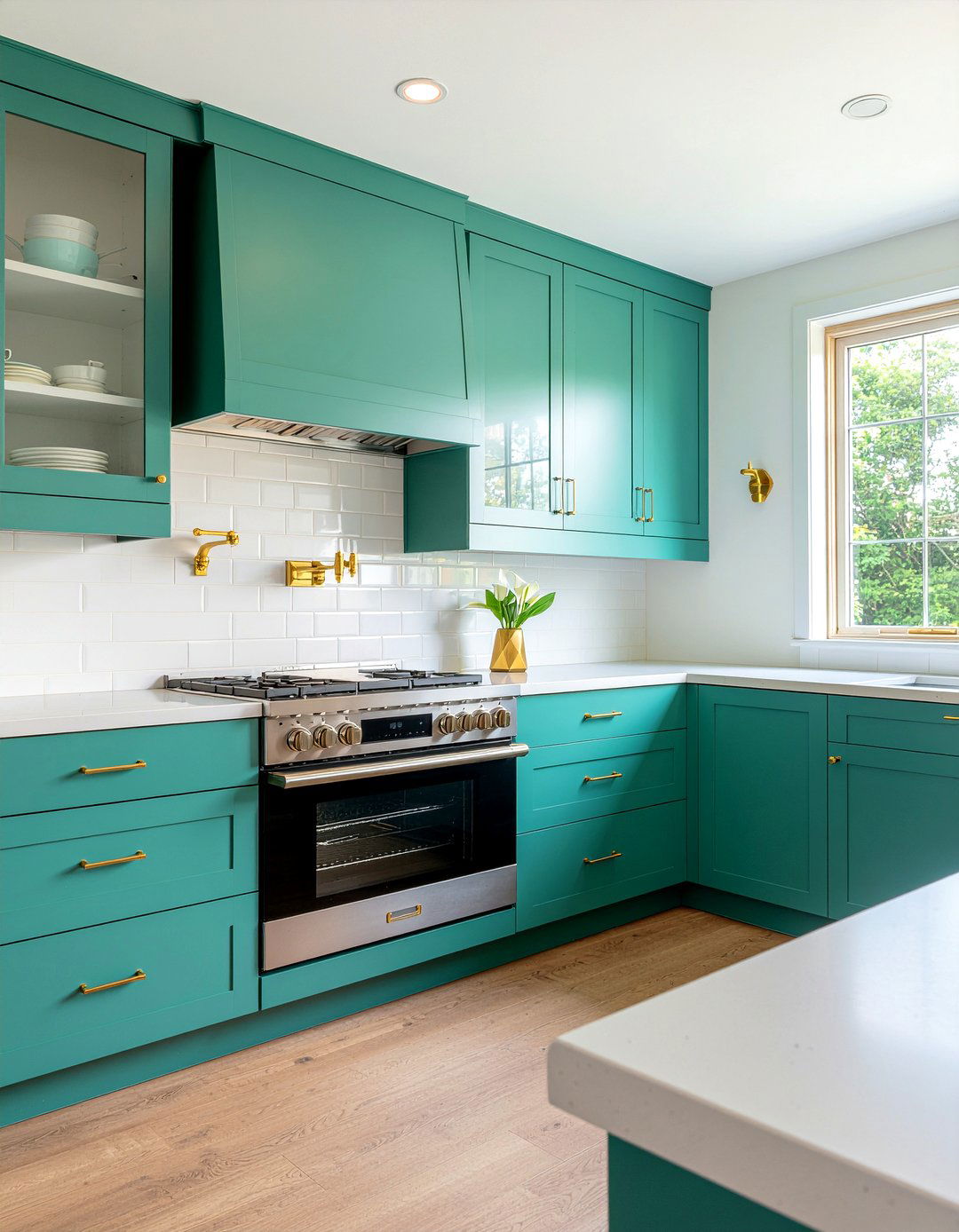 Teal kitchen gold accents - 30 gold accent kitchen ideas
