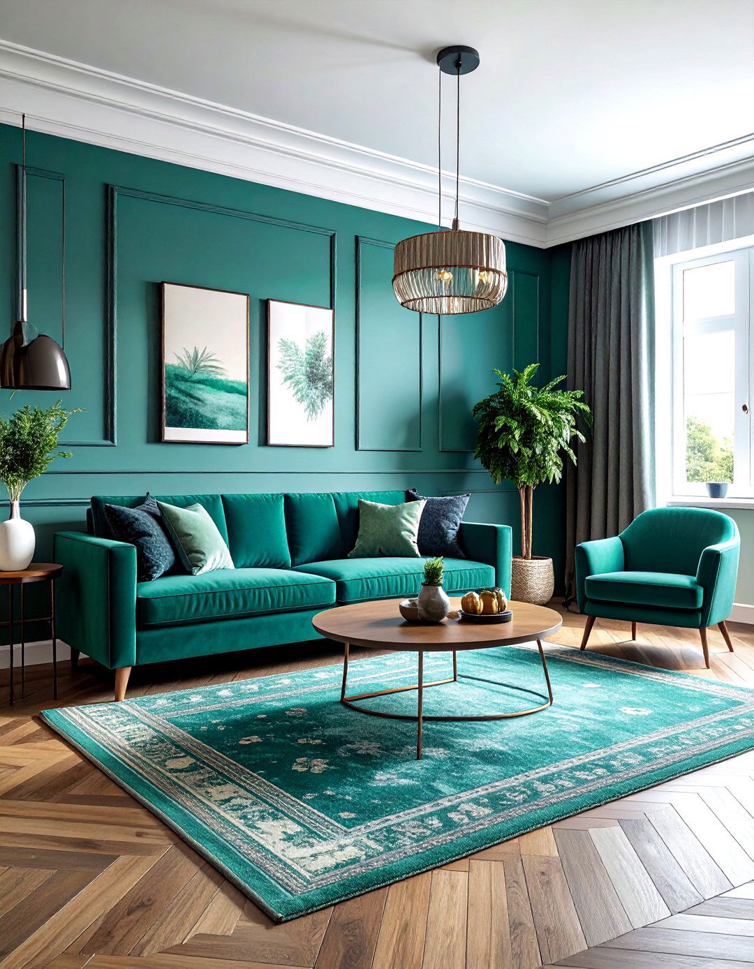 Teal monochrome living room - 30 minimalist teal living room ideas