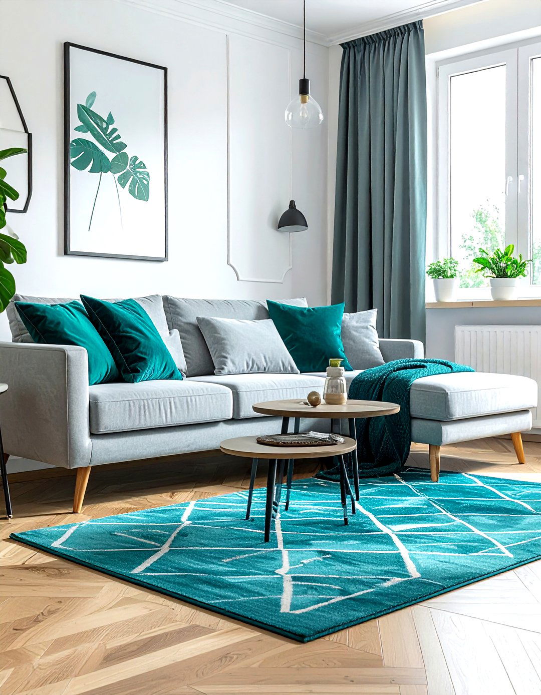 Teal scandinavian living room - 30 minimalist teal living room ideas