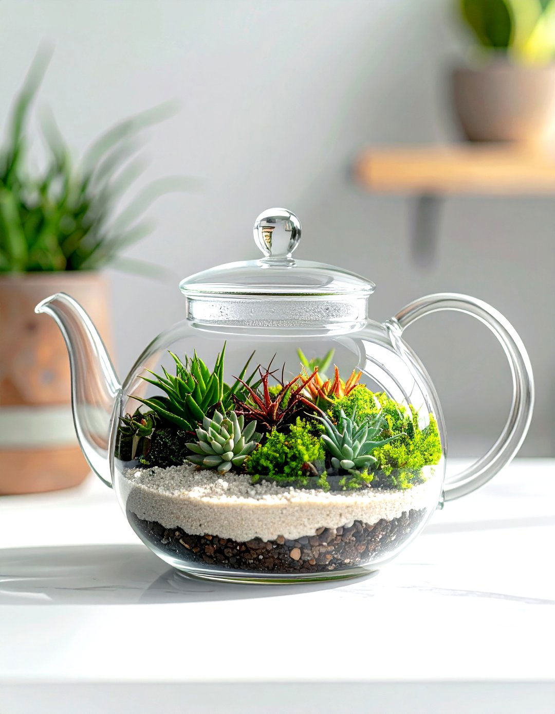 Teapot Terrarium - 30 living room terrariums