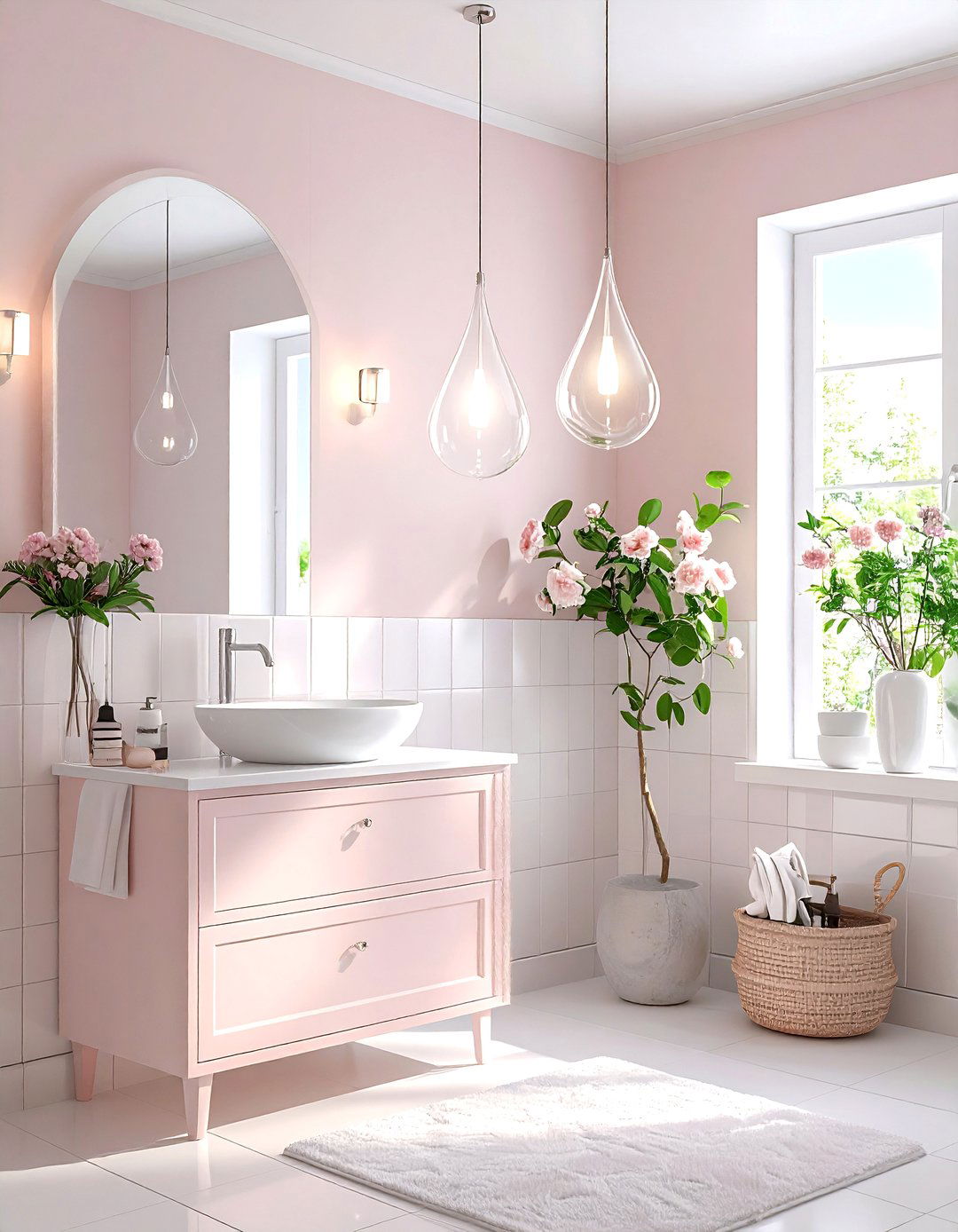 Teardrop Glass Light - 30 bathroom pendant lighting ideas