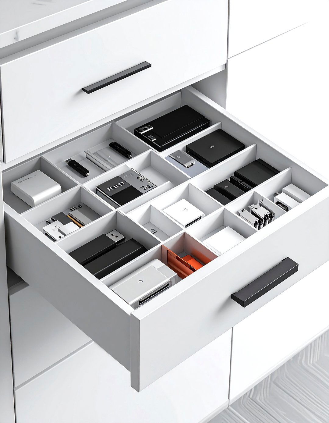 Tech Accessory Drawer Organizer - 30 living room drawer organization ideas