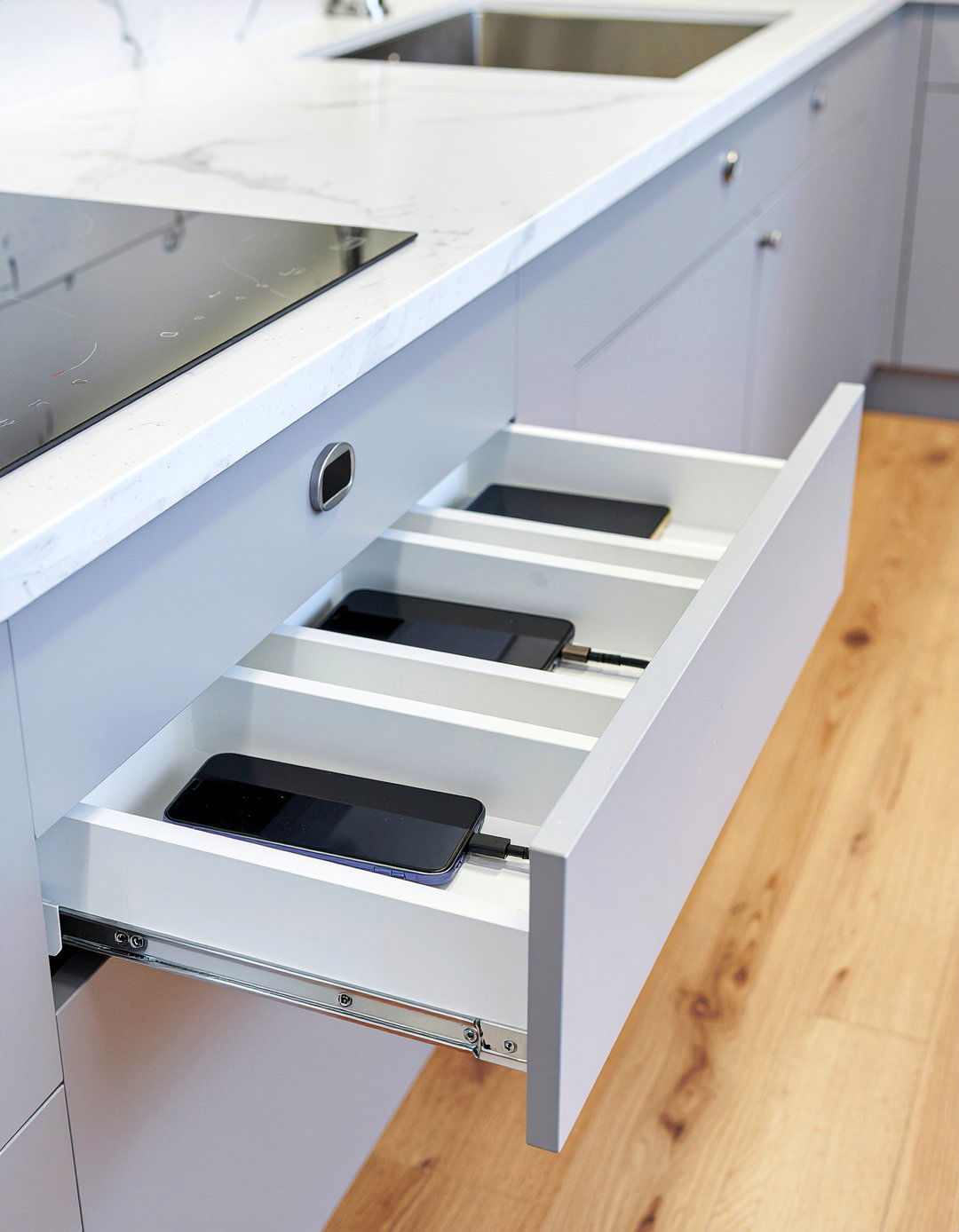Tech Charging Drawer - 30 deep drawer kitchen ideas