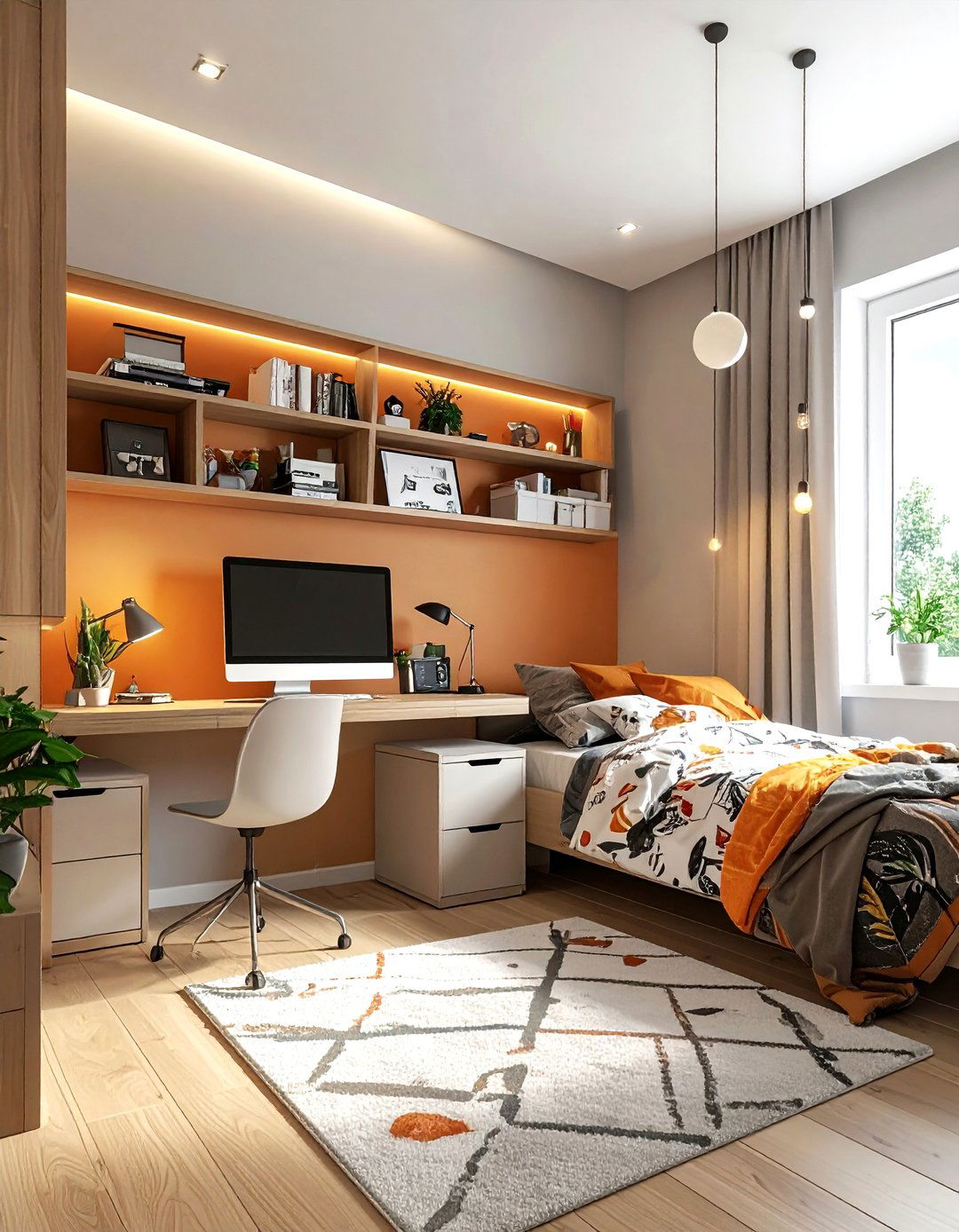 Teen bedroom layout with desk - 30 bedroom floor plan ideas