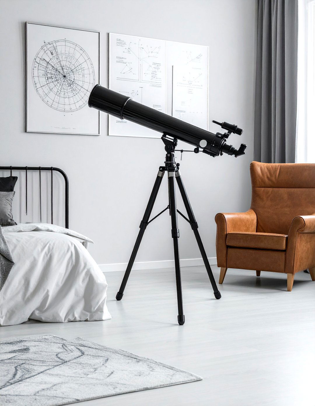 Telescope corner - 30 planet bedroom ideas