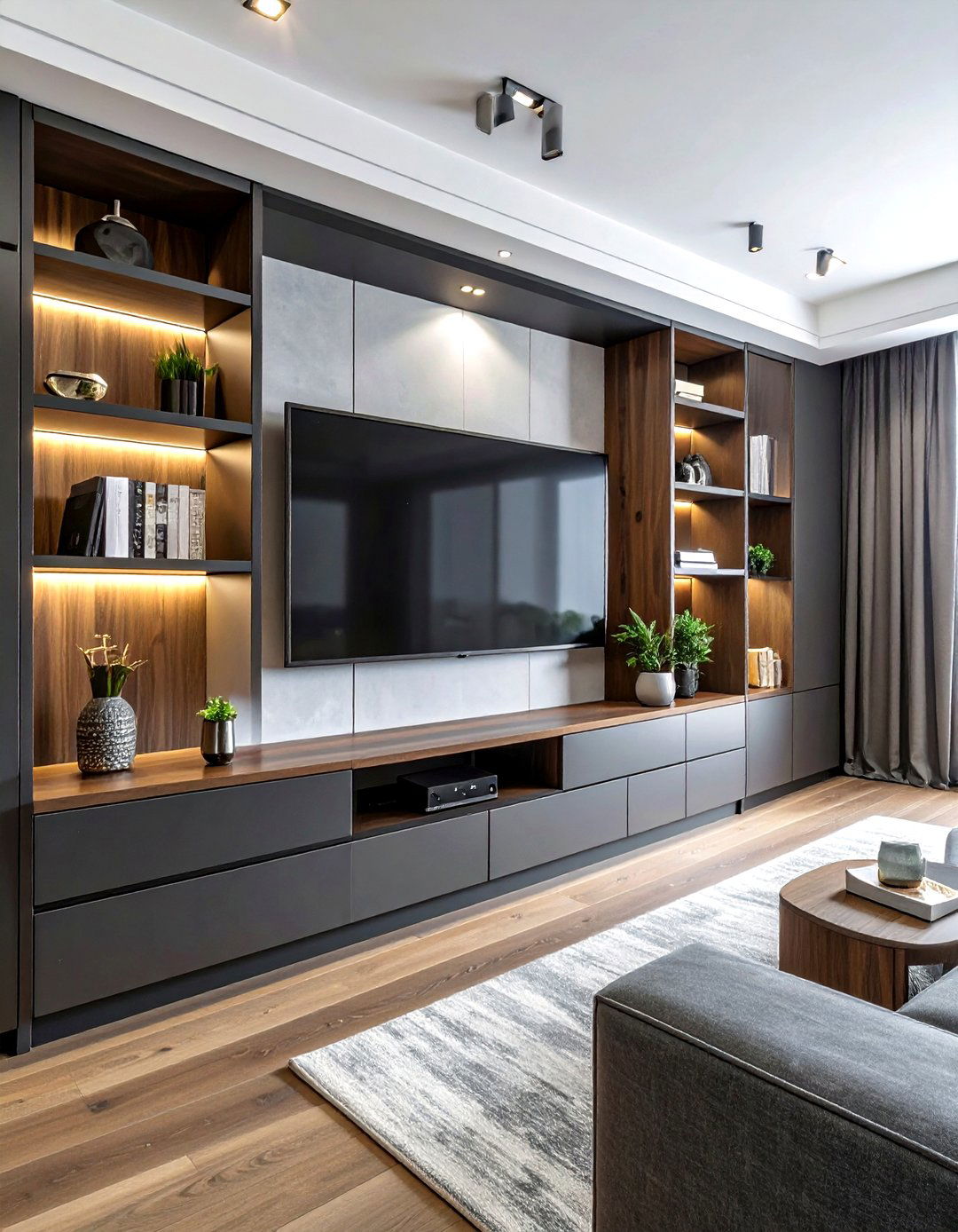 Television wall unit - 30 built-in bookcase ideas