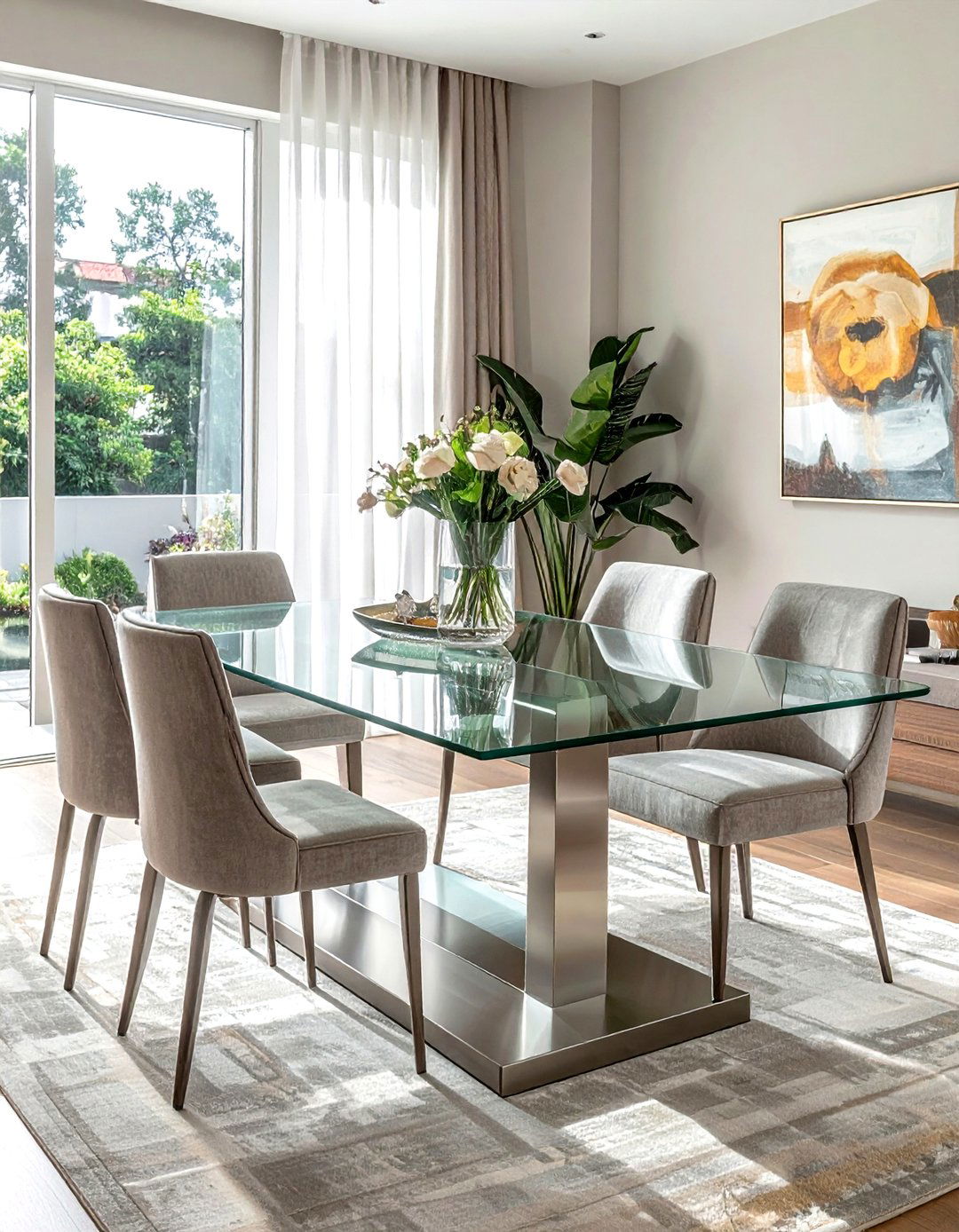 Tempered Glass Dining Table - 30 glass dining room ideas