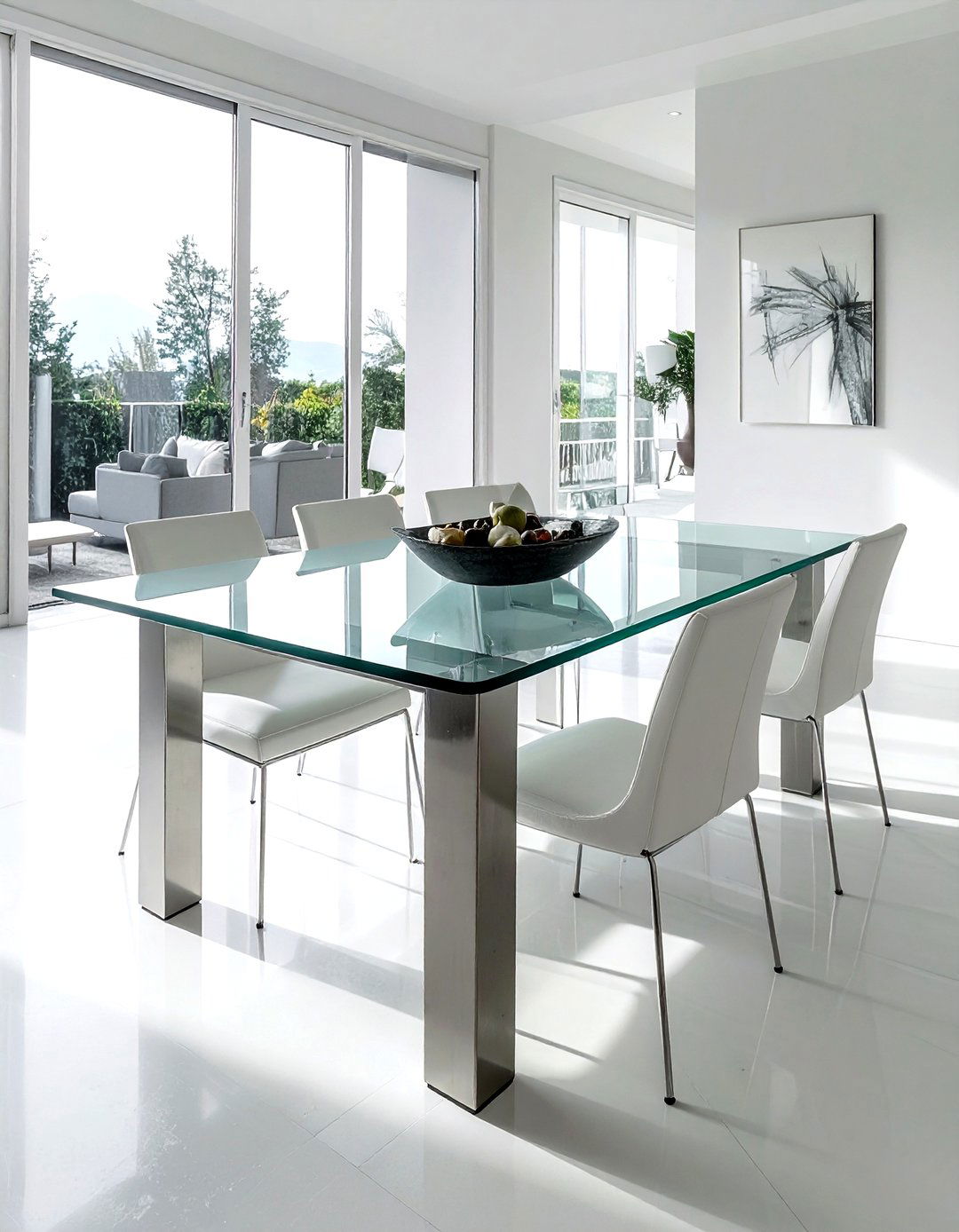 Tempered glass dining table - 30 glass dining table ideas