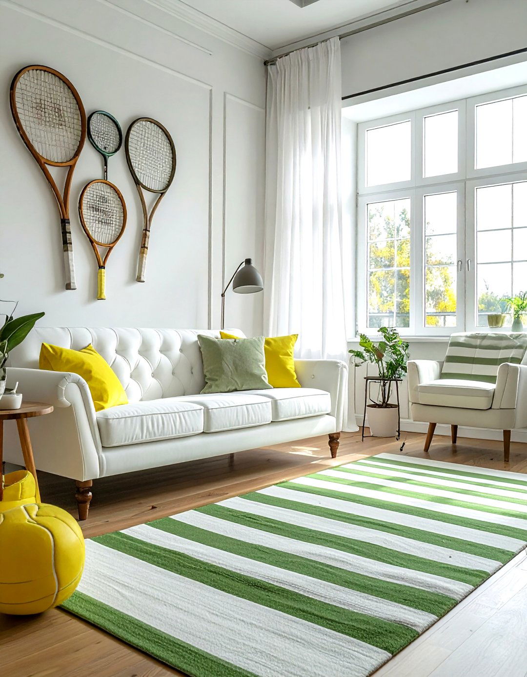 Tennis Living Room - 30 sports themed living room ideas