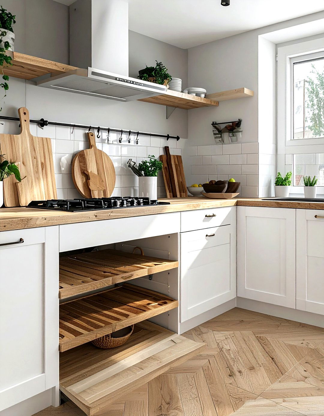 Tension Rod Divider - 30 kitchen vertical storage ideas