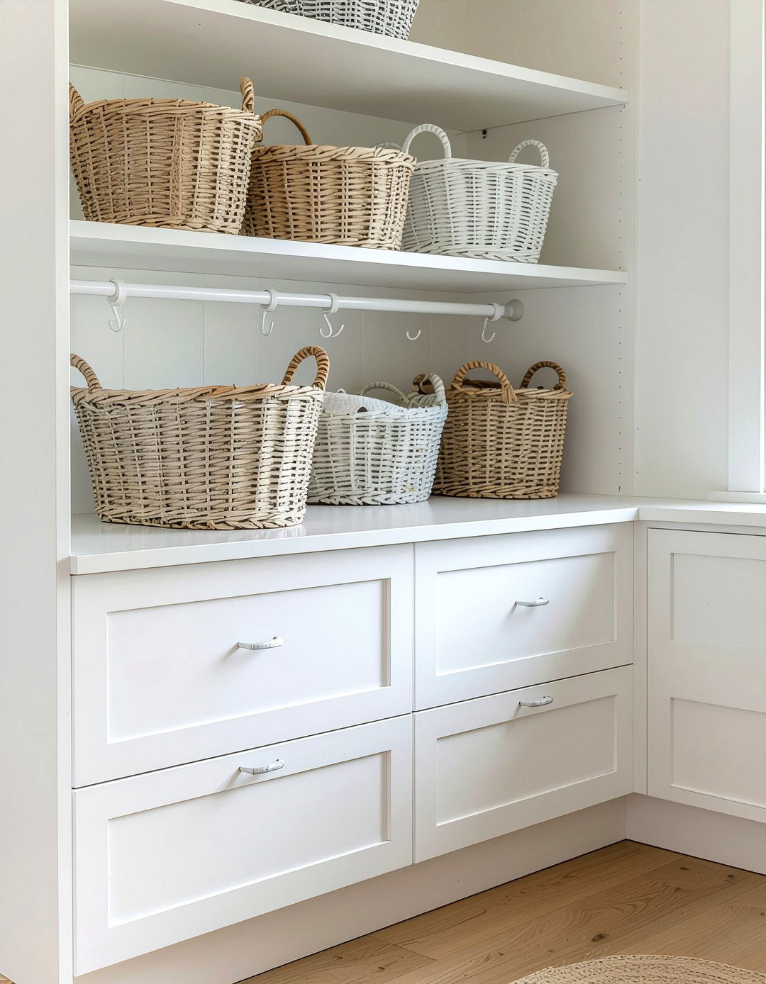 Tension Rod For Hanging Small Items - 30 laundry room organization ideas
