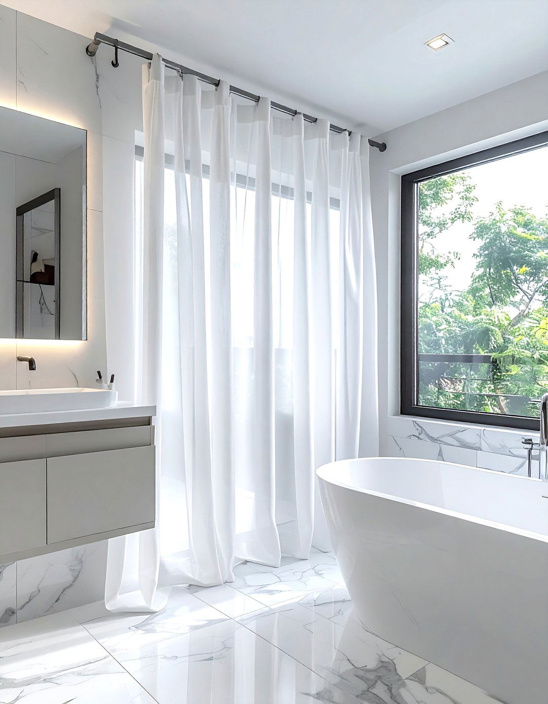 Tension Rod Sheers - 30 window treatment ideas