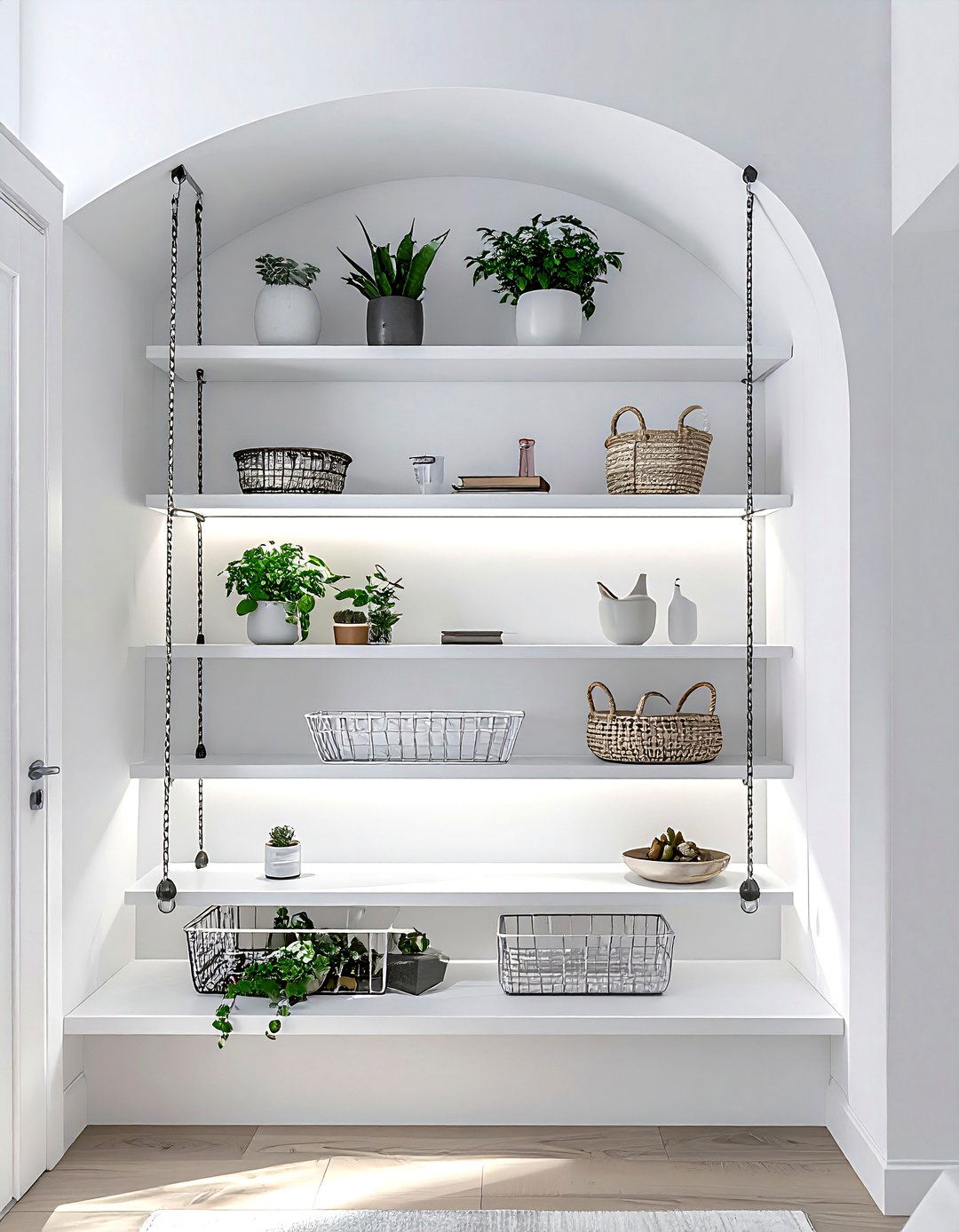 Tension Rod Shelf - 30 bathroom hanging storage ideas