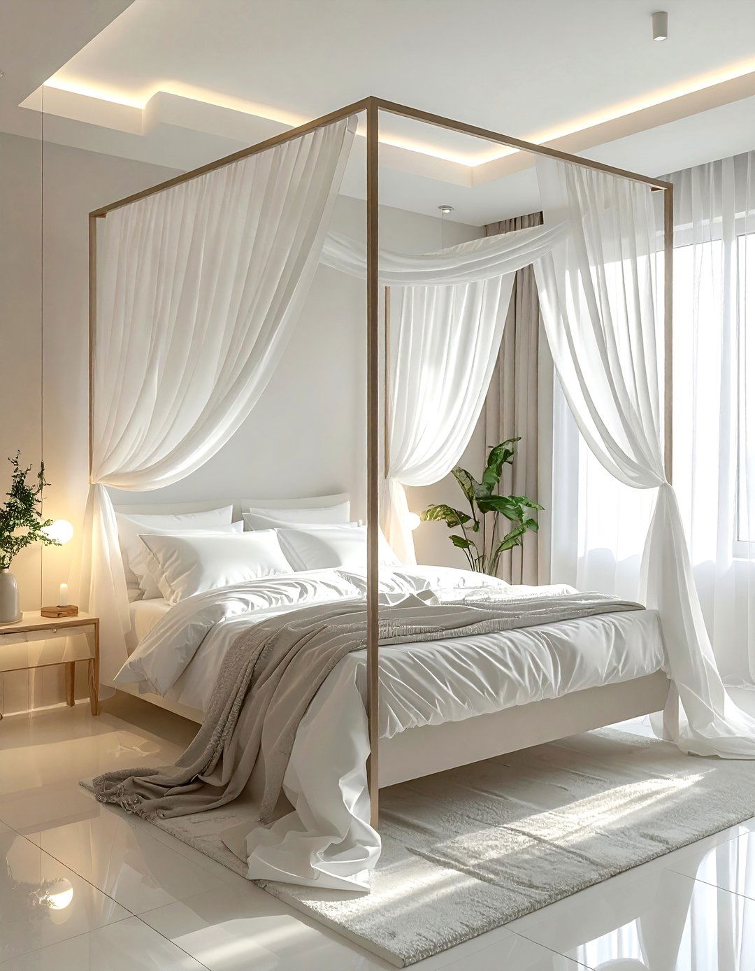 Tension rod bed canopy - 30 no drill bedroom ideas