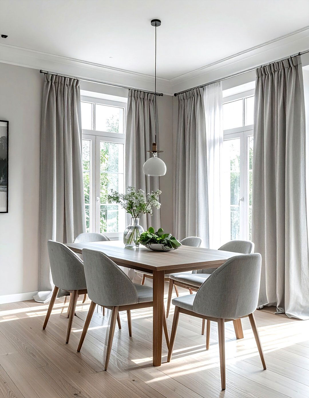 Tension rod curtains - 30 temporary dining room ideas