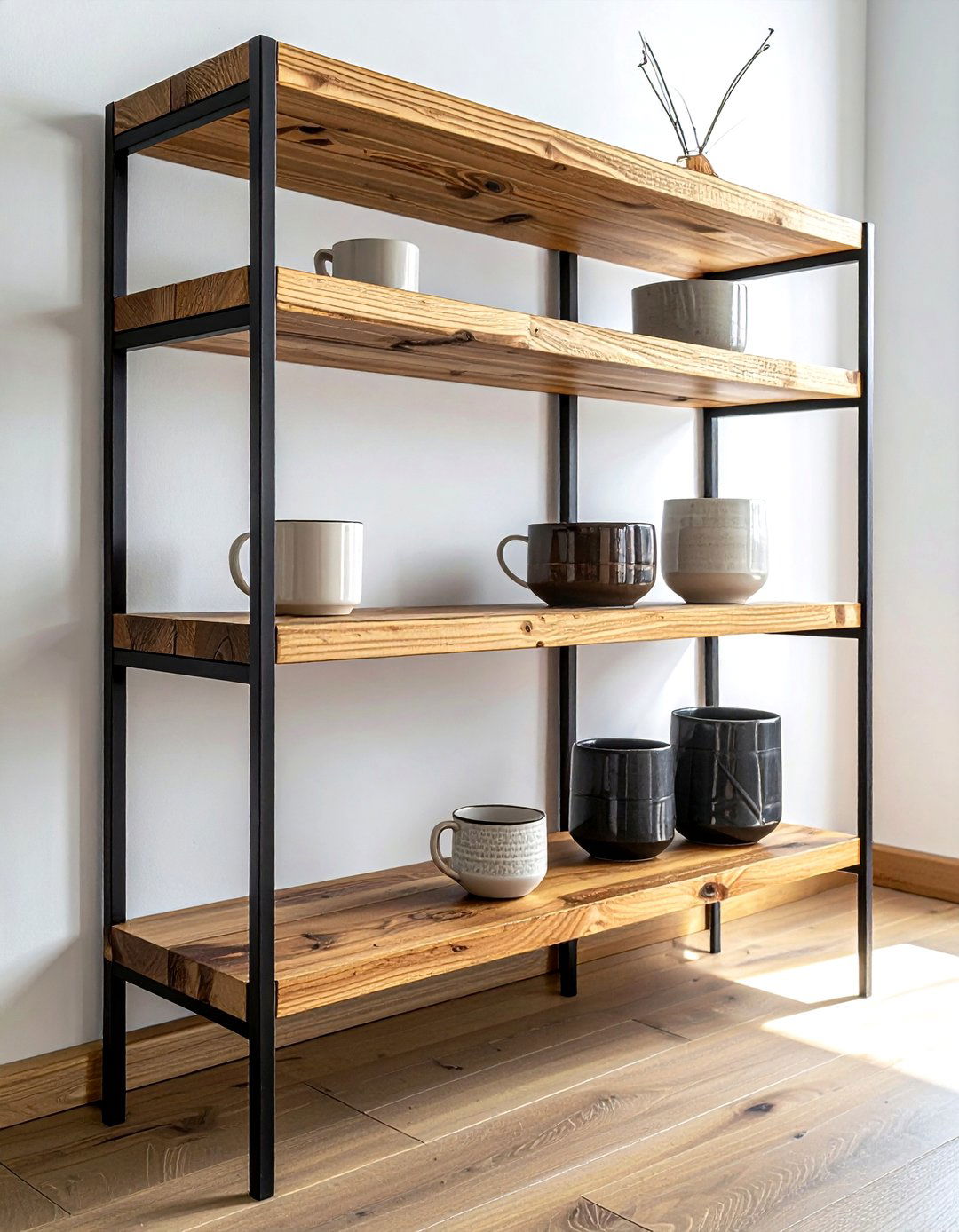 Tension rod shelving - 30 rental kitchen ideas