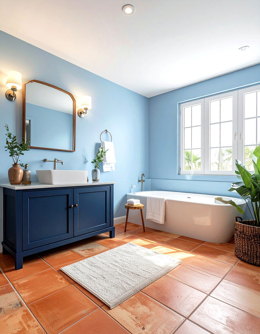 Terracotta And Blue Bathroom - 30 terracotta bathroom ideas