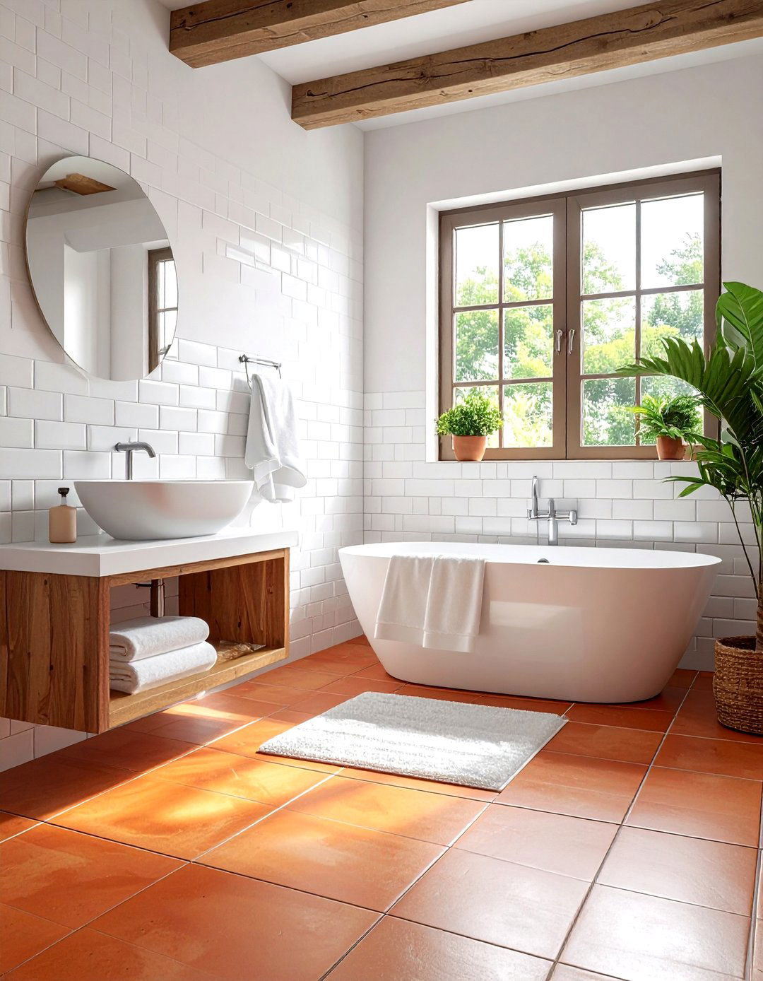 Terracotta And White Bathroom - 30 terracotta bathroom ideas