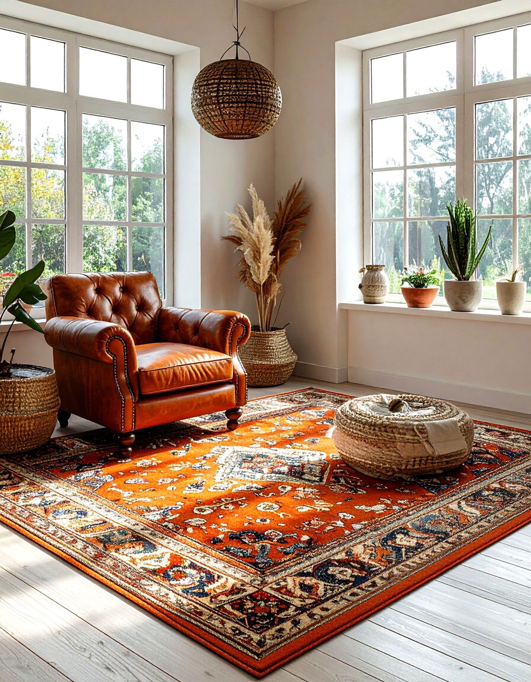 Terracotta Area Rug - 30 terracotta decor ideas