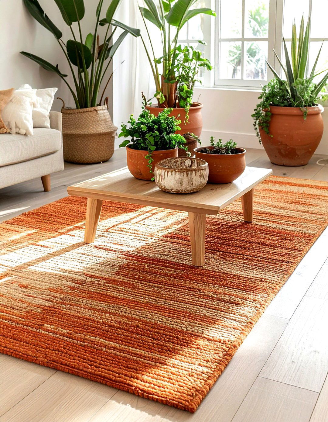 Terracotta Area Rug - 30 brown decor ideas