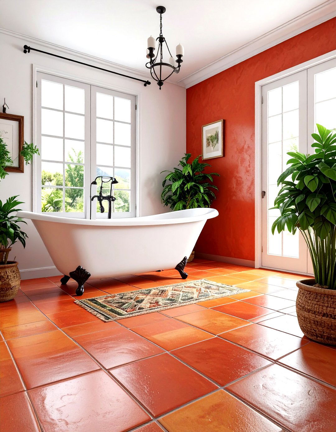 Terracotta Bathroom Floor - 30 Mexican tile bathroom ideas