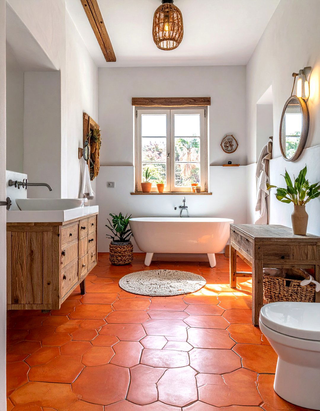 Terracotta Bathroom Floor - 30 trending bathroom ideas