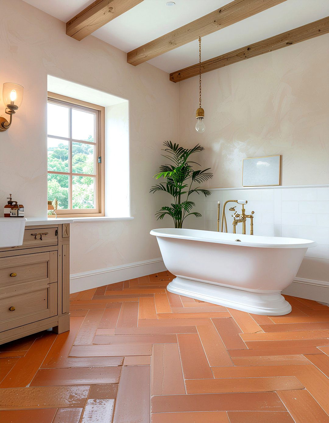 Terracotta Bathroom Tile - 30 bathroom emerging trend ideas