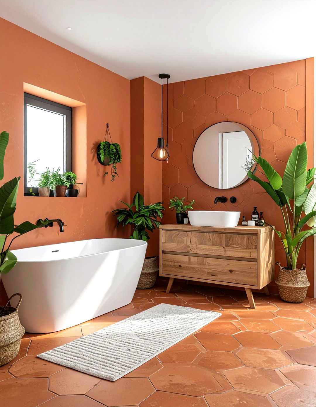 Terracotta Bathroom - 30 bathroom accent color ideas