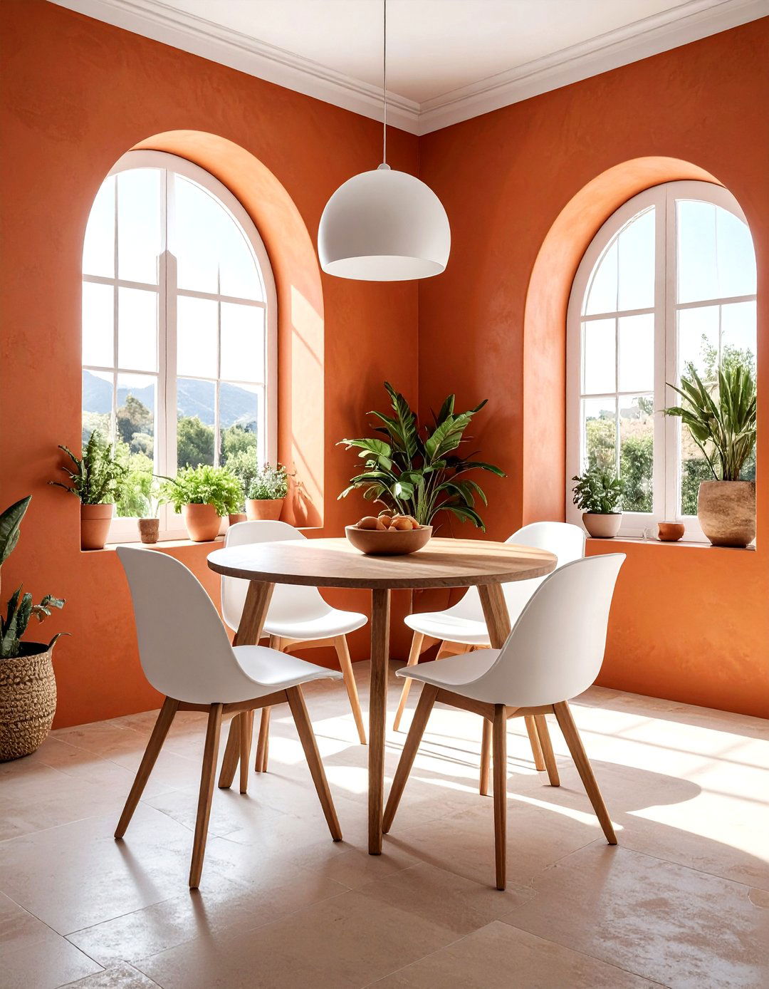 Terracotta Breakfast Nook - 30 terracotta decor ideas
