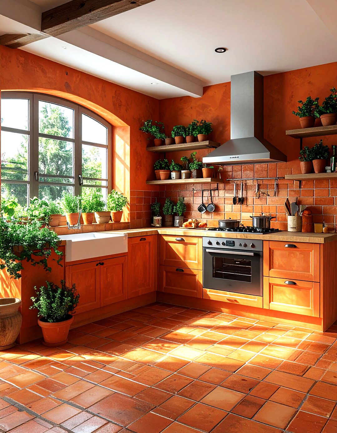 Terracotta Brick Kitchen - 30 brick kitchen ideas