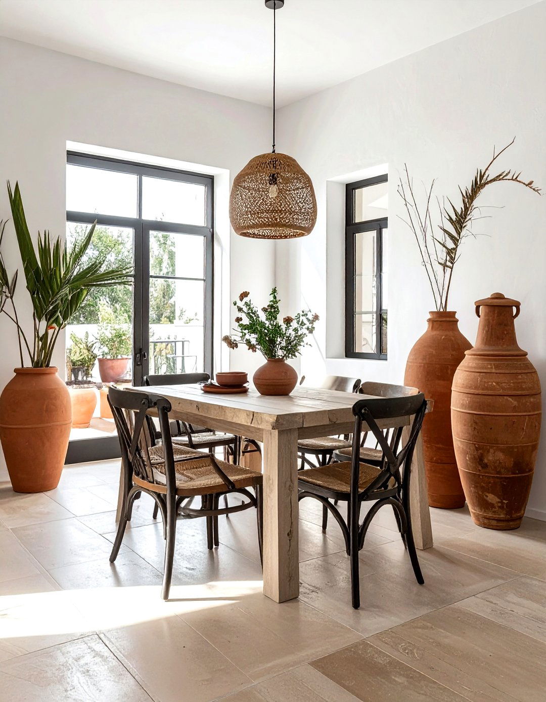 Terracotta Brown Accents - 30 brown dining room ideas